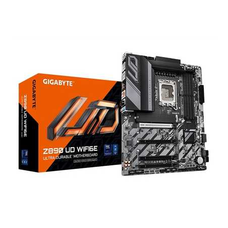 Gigabyte Z890 UD WIFI6E Ultra Durable Intel 1851 Socket Motherboard, ATX, 4x DDR5 Slots, 3x M.2 Sockets, 2x USB-C Port, 2.5GbE L