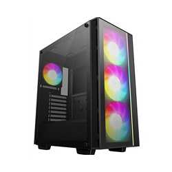 DeepCool MATREXX 55 ADD-RGB 4F Mid-Tower ATX Case - Tempered Glass Side Panel, Four ADD-RGB Fans, Excellent Airflow, E-ATX Compa