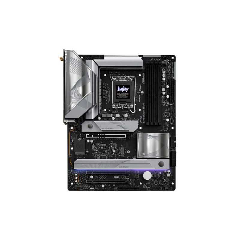 Asrock Z890 LIVEMIXER WIFI, Intel Z890, 1851, ATX, 4 DDR5, HDMI, 2 TB4, Wi-Fi 7, 2.5G LAN, RGB, 4x M.2