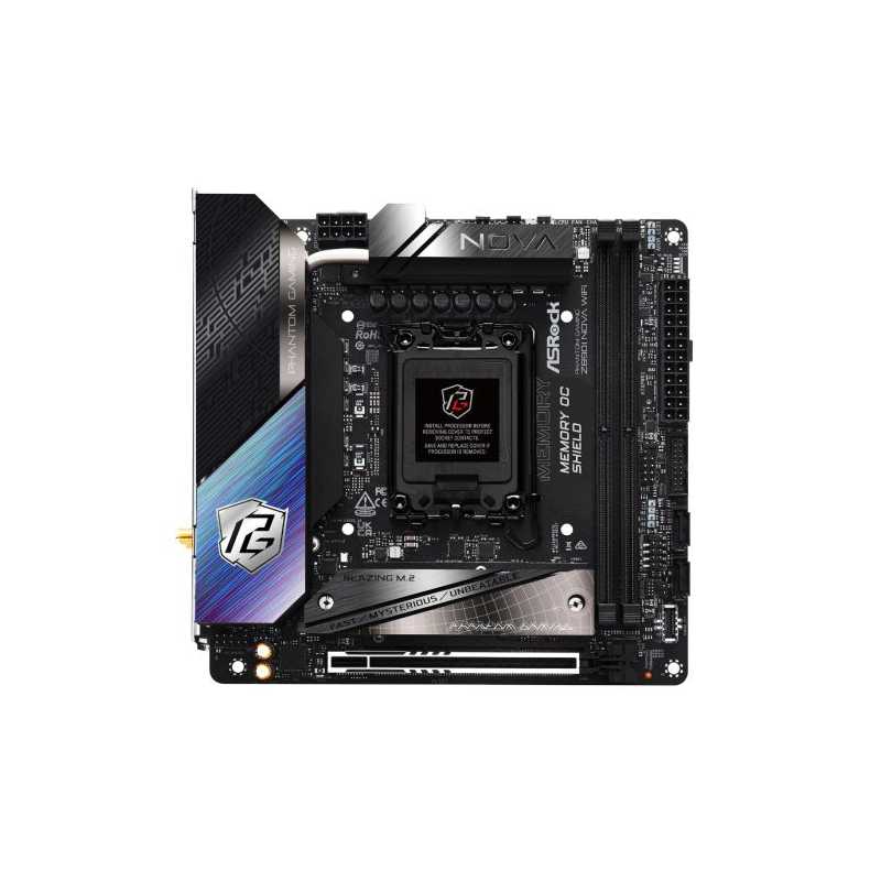 Asrock Z890I NOVA WIFI, Intel Z890, 1851, Mini ITX, 2 DDR5, HDMI, 2 TB4, Wi-Fi 7, 5G LAN, RGB, 3x M.2