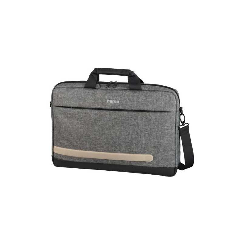 Hama Terra Laptop Bag, Up to 13.3", Padded Compartment, Spacious Front Pocket, Tablet Pocket, Trolley Strap, Grey