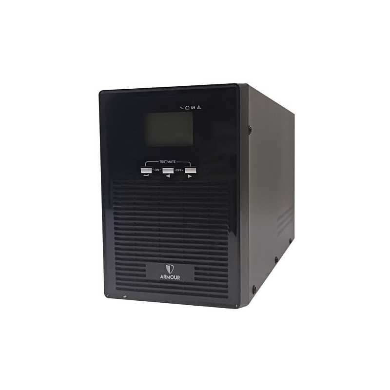 Armour 2000VA UPS, 1600W, LCD Display, 2x UK Plug, 2x RJ45, 3x IEC, USB, Brown Box