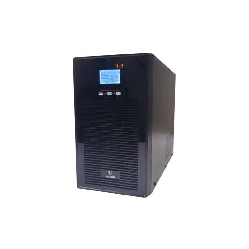 Armour 3000VA UPS, 2400W, LCD Display, 2x UK Plug, 2x RJ45, 3x IEC, USB, Brown Box