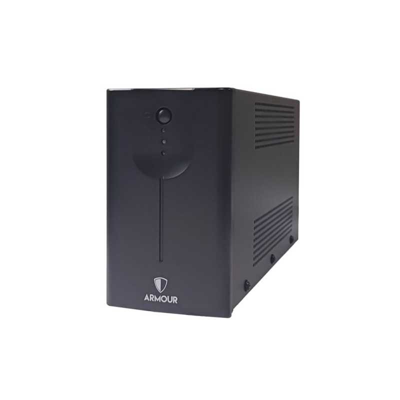 Armour 650VA UPS, 390W, LED Display, 2x UK Plug, 2x RJ45, USB