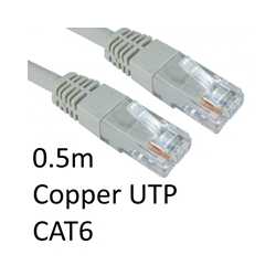 RJ45 (M) to RJ45 (M) CAT6 0.5m Grey OEM Moulded Boot Copper UTP Network Cable