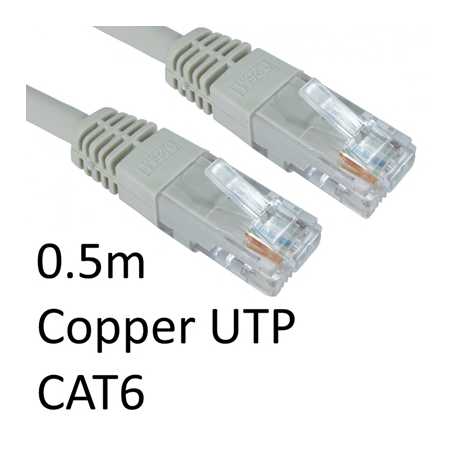 RJ45 (M) to RJ45 (M) CAT6 0.5m Grey OEM Moulded Boot Copper UTP Network Cable