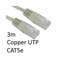 RJ45 (M) to RJ45 (M) CAT5e 3m Grey OEM Moulded Boot Copper UTP Network Cable