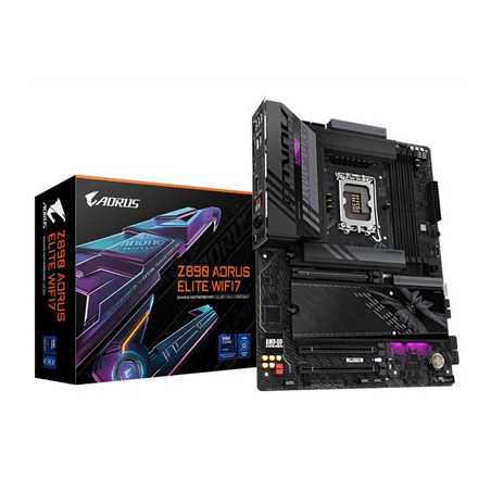 Gigabyte Z890 AORUS ELITE WIFI7 Intel 1851 Socket Motherboard, ATX, 4x DDR5 Slots, 4x M.2 Sockets, 2x USB-C Port, Fitted I/O Shi