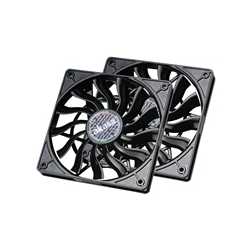 Akasa 120mm Slim Fan - PWM, Low Noise, High Airflow, 12V DC Axial Fan for HTPC and Slim Systems (Model: AK-FN078-KT02, 2-Pack)