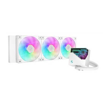 DeepCool LT360 Liquid CPU Cooler, 360mm Radiator, Triple 120mm ARGB Fans, Infinity Mirror Top Cap, Anti-Leak Tech, White