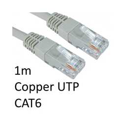 RJ45 (M) to RJ45 (M) CAT6 1m Grey OEM Moulded Boot Copper UTP Network Cable