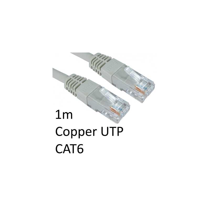 RJ45 (M) to RJ45 (M) CAT6 1m Grey OEM Moulded Boot Copper UTP Network Cable