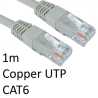 RJ45 (M) to RJ45 (M) CAT6 1m Grey OEM Moulded Boot Copper UTP Network Cable