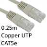 RJ45 (M) to RJ45 (M) CAT5e 0.25m Grey OEM Moulded Boot Copper UTP Network Cable