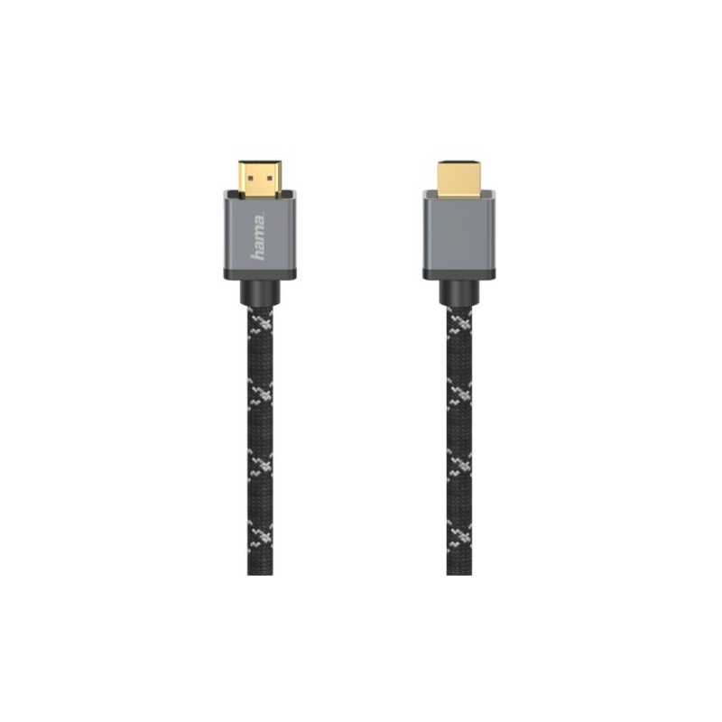 Hama Ultra High Speed HDMI Cable, Ultra-HD 8K, Gold-Plated, Braided Sheath, 3 Metre