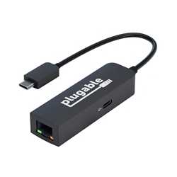 Plugable USBC-E2500PD USB-C to 2.5GbE Gigabit Ethernet Adapter with USB-C PD Charging