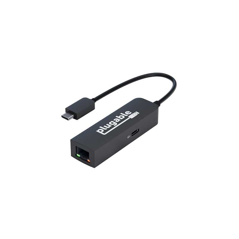 Plugable USBC-E2500PD USB-C to 2.5GbE Gigabit Ethernet Adapter with USB-C PD Charging