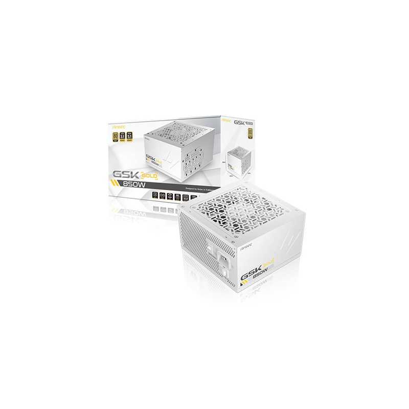 Antec GSK ATX3.1 850W Power Supply, White,80 PLUS Gold, Full Modular, PCIe 5.1, JP Capacitors, Silent FDB Fan, CircuitShield Pro