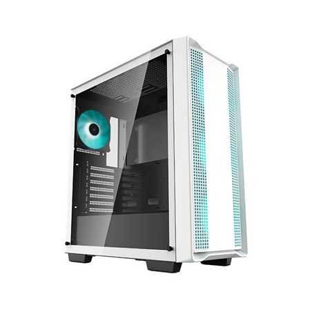 DeepCool CC560 WH Case, Gaming, White, Mid Tower, 1 x USB 3.0 / 1 x USB 2.0, Tempered Glass Side Window Panel, DeepCool Blue LED