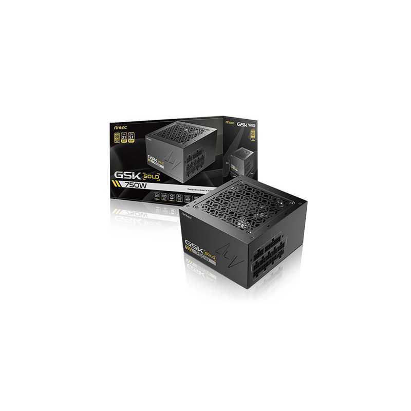 Antec GSK ATX3.1 750W Power Supply - 80 PLUS Gold, Full Modular, PCIe 5.1, JP Capacitors, Zero RPM Manager, 7-Year Warranty