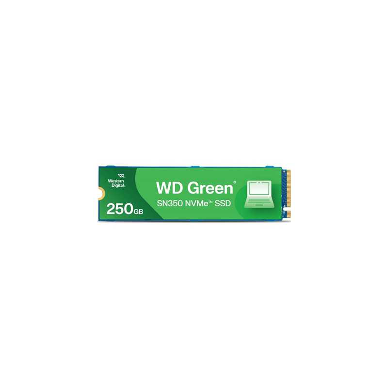 WD Green SN350 (WDS250G2G0C) 250GB NVMe SSD, M.2 Interface, PCIe Gen3, 2280, Read 1500MB/s, Write 2400MB/s, 3 Year Warranty