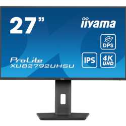 iiyama Prolite XUB2792UHSU-B6 27 inch IPS Monitor, 4K, 4ms, HDMI, DisplayPort, USB Hub, 60Hz, Speakers, Black, Internal PSU, VES