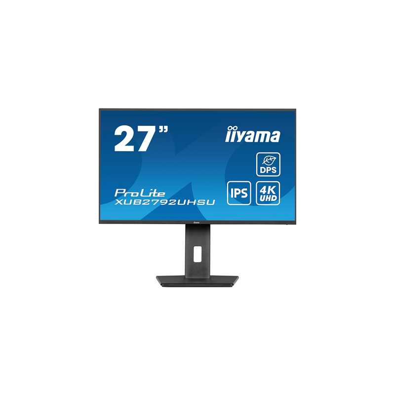 iiyama Prolite XUB2792UHSU-B6 27 inch IPS Monitor, 4K, 4ms, HDMI, DisplayPort, USB Hub, 60Hz, Speakers, Black, Internal PSU, VES