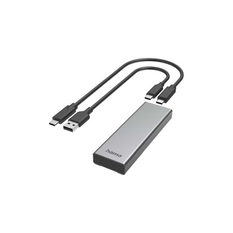 Hama M.2 PCIe/SATA SSD Caddy, USB 10Gbps Type A&C, Compatible with 2280/2260/2242, Aluminium