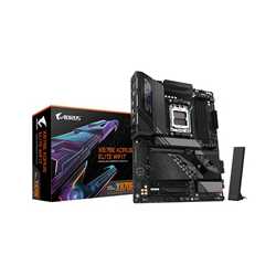 Gigabyte X870E AORUS ELITE WIFI7 AMD AM5 Socket Motherboard, ATX, 4x DDR5 Slots, 4x M.2 Sockets, 3x USB-C Port, Fitted I/O Shiel