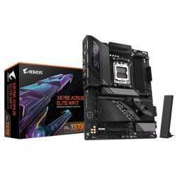 Gigabyte X870E AORUS ELITE WIFI7 AMD AM5 Socket Motherboard, ATX, 4x DDR5 Slots, 4x M.2 Sockets, 3x USB-C Port, Fitted I/O Shiel