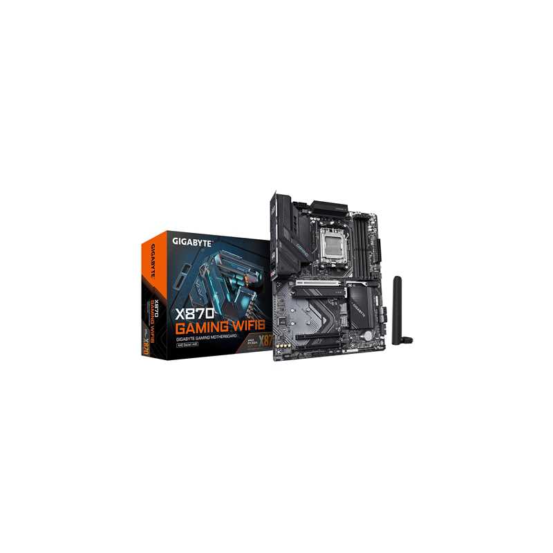 Gigabyte X870 GAMING WIFI6 AMD AM5 Socket Motherboard, ATX, 4x DDR5 Slots, 3x M.2 Sockets, 3x USB-C Port, Fitted I/O Shield, 2.5