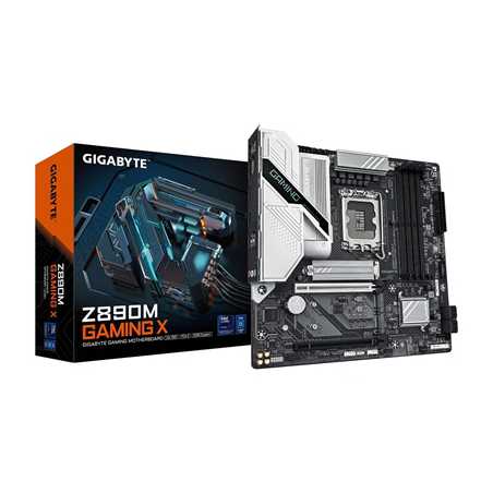 Gigabyte Z890M GAMING X Intel 1851 Socket Motherboard, Micro-ATX, 4x DDR5 Slots, 3x M.2 Sockets, 1x USB-C Port, Fitted I/O Shiel