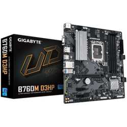 Gigabyte B760M D3HP Intel 1700 Socket Motherboard, Micro-ATX, 4x DDR5 Slots, 2x M.2 Sockets, 1x USB-C Port, GbE LAN, 1x D-Sub / 