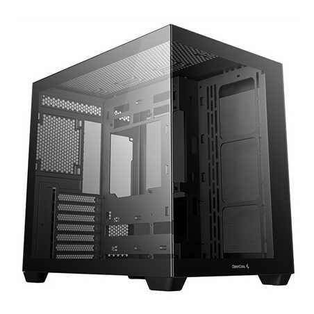 DeepCool CG530 Dual-Chamber Computer Case, Tempered Glass Panels, Advanced Cooling Support, Exceptional Cable Management, Black