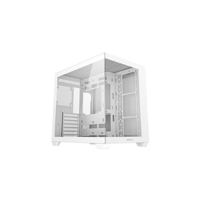 DeepCool CG530 Dual-Chamber Computer Case, Tempered Glass Panels, Advanced Cooling Support, Exceptional Cable Management, White