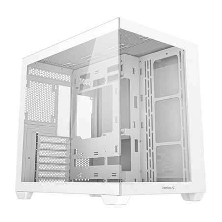 DeepCool CG530 Dual-Chamber Computer Case, Tempered Glass Panels, Advanced Cooling Support, Exceptional Cable Management, White