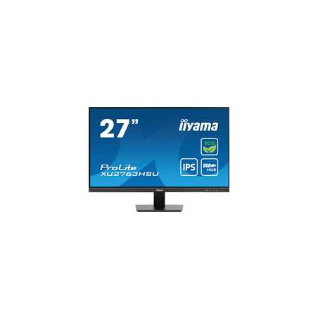 iiyama PROLITE XU2763HSU-B1 27 inch IPS Monitor, Full HD, 3ms, USB Hub, HDMI, DisplayPort, Freesync, 100Hz, Speakers, Black, Int