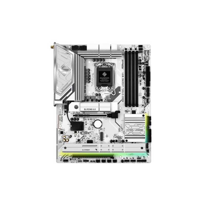 Asrock B860 STEEL LEGEND WIFI, Intel B860, 1851, ATX, 4 DDR5, HDMI, DP, TB4, Wi-Fi 6E, 2.5G LAN, RGB, 4x M.2