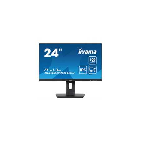 iiyama PROLITE TXUB2493HSU-B6 24 Inch IPS Monitor, Full HD, 1ms, 100Hz, USB Hub, HDMI, DisplayPort, Speakers, Black, Internal PS