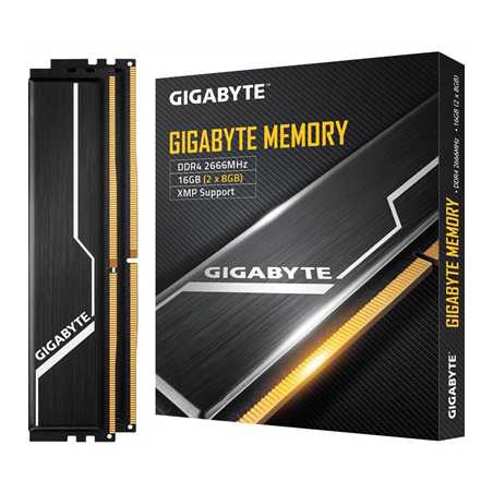 Gigabyte GP-GR26C16S8K2HU416 System Memory 16GB (2x8GB) 2666Mhz, DDR4, Heatsink, 1.2v, Black, Retail Boxed