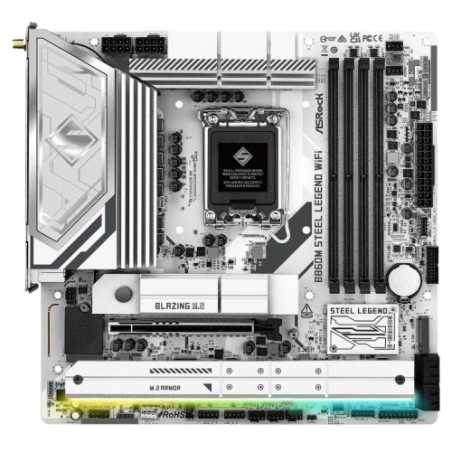 Asrock B860M STEEL LEGEND WIFI, Intel B860, 1851, Micro ATX, 4 DDR5, HDMI, DP, TB4, Wi-Fi 6E, 2.5G LAN, RGB, 4x M.2