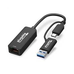 Plugable USBC-E2500 USB-A/USB-C to 2.5GbE Gigabit Ethernet Adapter