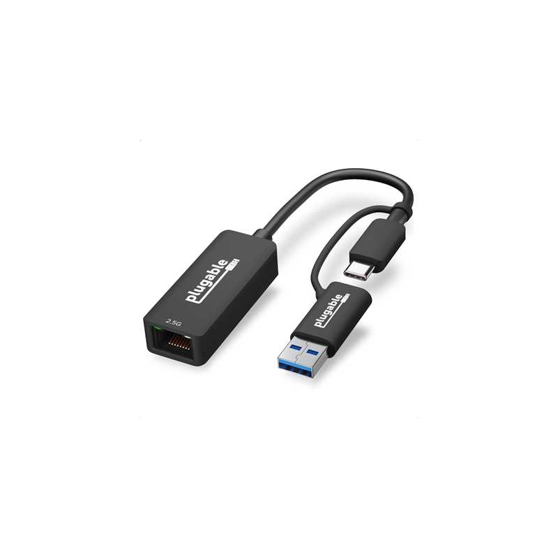 Plugable USBC-E2500 USB-A/USB-C to 2.5GbE Gigabit Ethernet Adapter