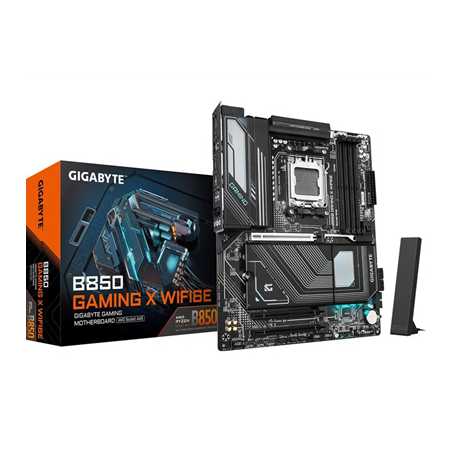 Gigabyte B850 GAMING X WIFI6E AMD AM5 Socket Motherboard, ATX, 4x DDR5 Slots, 3x M.2 Sockets, 2x USB-C Port, Fitted I/O Shield, 