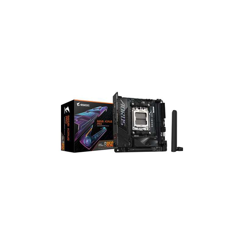 Gigabyte B850I AORUS PRO AMD AM5 Socket Motherboard, Mini-ITX, 2x DDR5 Slots, 2x M.2 Sockets, 2x USB-C Port, Fitted I/O Shield, 