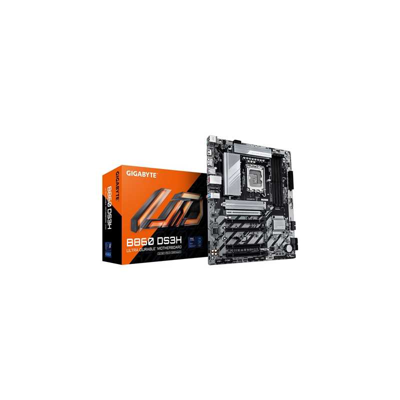 Gigabyte B860 DS3H Intel 1851 Socket Motherboard, ATX, 4x DDR5 Slots, 2x M.2 Sockets, 2x USB-C Port, 2.5GbE LAN, 1x DisplayPort 