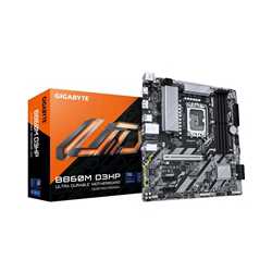 Gigabyte B860M D3HP Intel 1851 Socket Motherboard, Micro-ATX, 4x DDR5 Slots, 2x M.2 Sockets, 1x USB-C Port, GbE LAN, 1x DisplayP