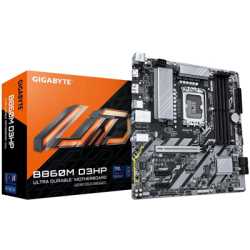 Gigabyte B860M D3HP Intel 1851 Socket Motherboard, Micro-ATX, 4x DDR5 Slots, 2x M.2 Sockets, 1x USB-C Port, GbE LAN, 1x DisplayP