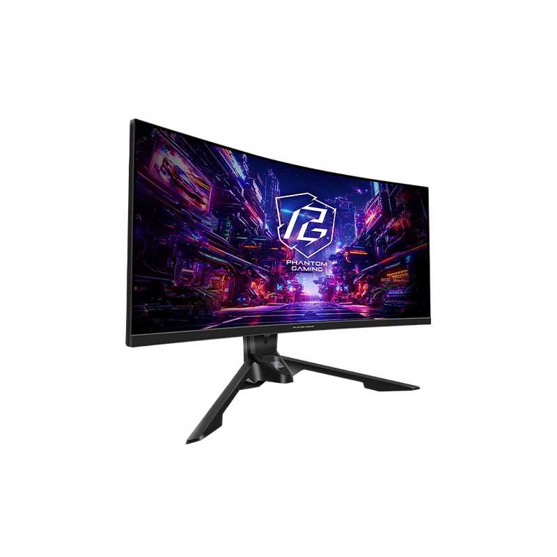 Asrock 34" Phantom Gaming WQHD Curved Gaming Monitor (PG34QRT2B), 3440 x 1440, 1ms, 2 HDMI, 2 DP, 180Hz, Tilt/Swivel/Height Adj