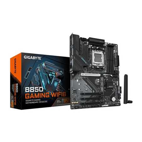 Gigabyte B850 GAMING WIFI6 AMD AM5 Socket Motherboard, ATX, 4x DDR5 Slots, 3x M.2 Sockets, 2x USB-C Port, Fitted I/O Shield, GbE